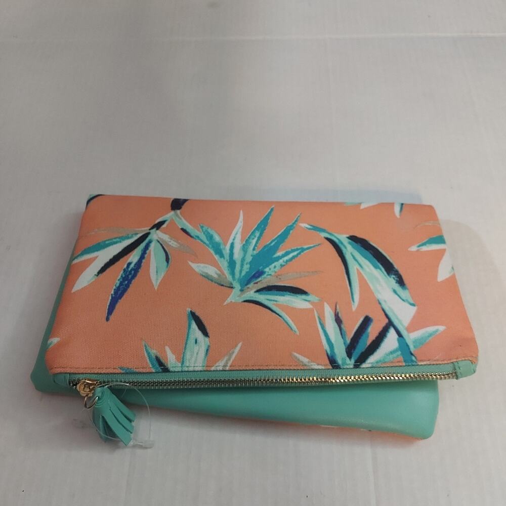 Rachel Pally Colorful Paradise Reversible Clutch Vacation Dopamine Print NEW